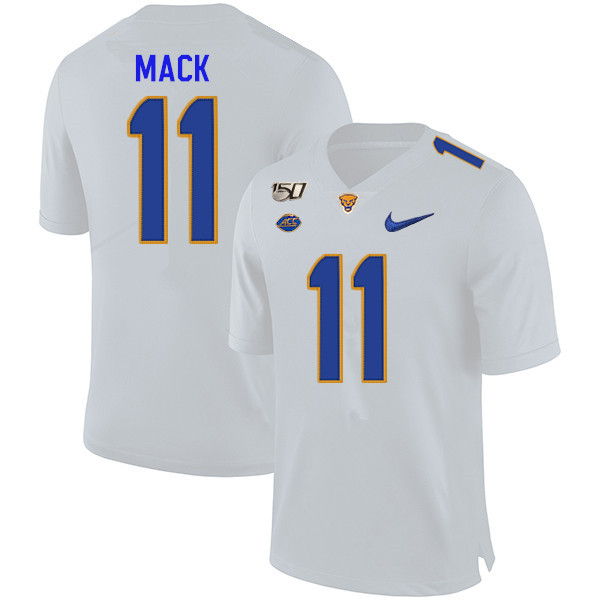 2019 Men #11 Taysir Mack Pitt Panthers College Football Jerseys Sale-White